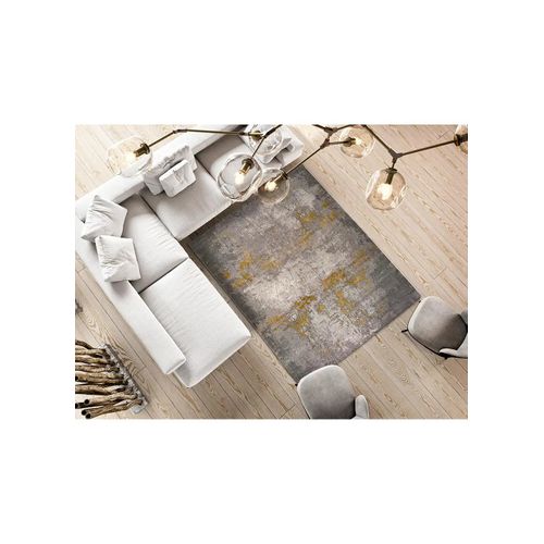 Tapis Abstrait Mesina 23127 Gris/moutarde 60x120 Cm