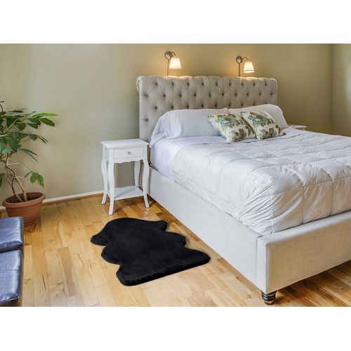 Tapis Lavable Shaggy Fox Liso Noir 60x90 Cm