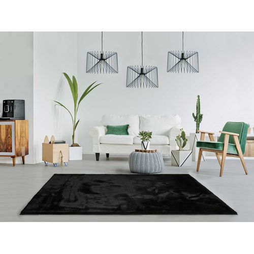 Tapis Lavable Shaggy Fox Liso Noir 160x230 Cm