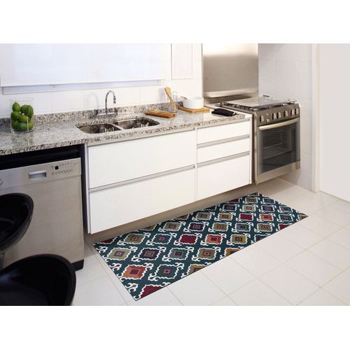 Tapis De Cuisine Ethnique Ricci Indonesia Vert/multicolore 52x200 Cm