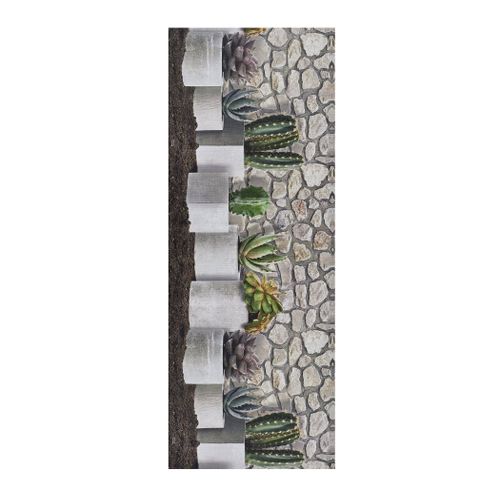Tapis De Cuisine Fleurs Ricci Malaga Gris/vert 52x100 Cm