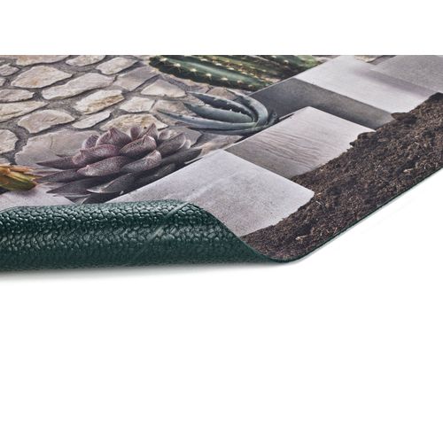Tapis De Cuisine Fleurs Ricci Malaga Gris/vert 52x200 Cm