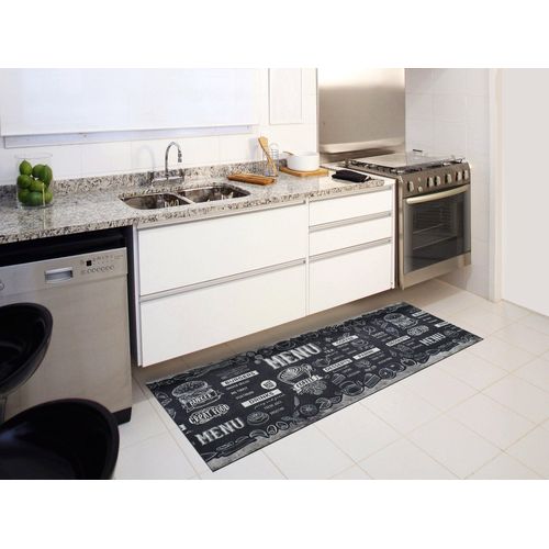 Tapis De Cuisine Menu Ricci Menu Noir/blanc 52x100 Cm