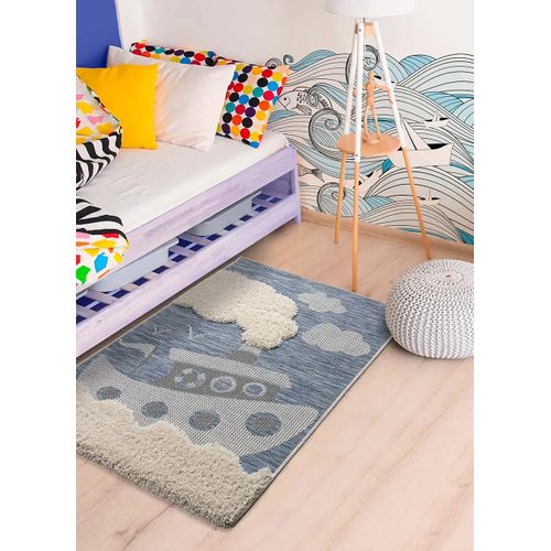 Tapis Enfant Bateau Chinky 106 Bleu 115x170 Cm