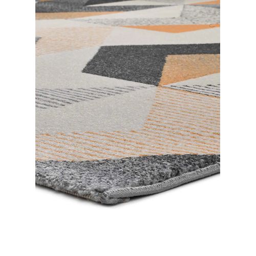 Tapis Géométrique Gladys 12184 Gris/moutarde/beige 60x120 Cm