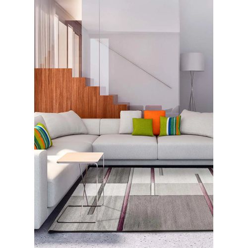 Tapis Géométrique Detroit 20612 Lilas/gris 140x200 Cm