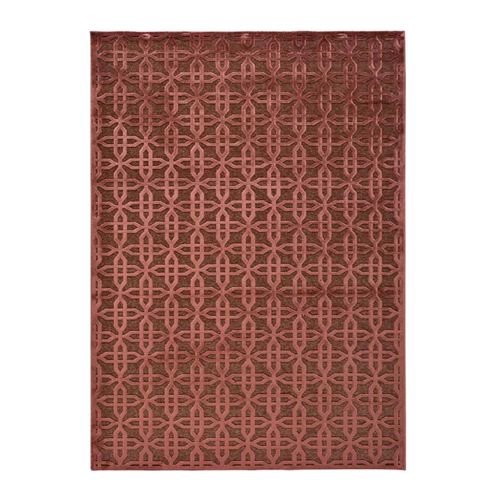 Tapis Géométrique à Relief Margot 809 Rouille 60x110 Cm