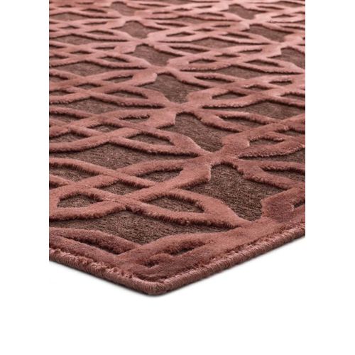 Tapis Géométrique à Relief Margot 809 Rouille 140x200 Cm