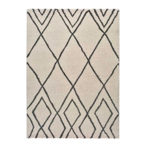 Tapis Shaggy Ethnique Atlas 8637 Blanc 133x190 Cm