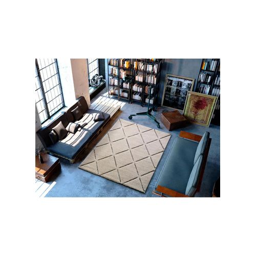 Tapis Shaggy Géométrique Swansea 65234 Blanc/noir 120x170 Cm