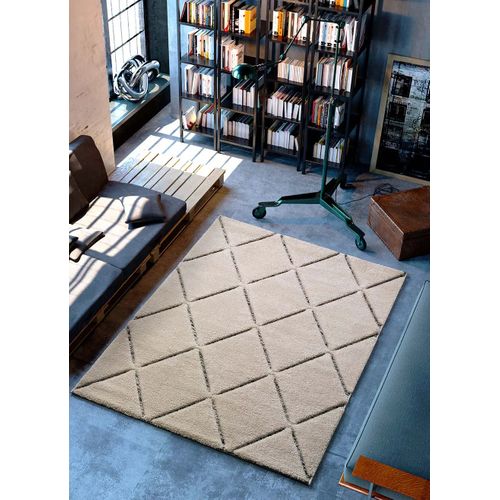 Tapis Shaggy Géométrique Swansea 65234 Blanc/noir 120x170 Cm