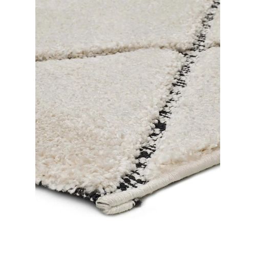 Tapis Shaggy Géométrique Swansea 65234 Blanc/noir 120x170 Cm