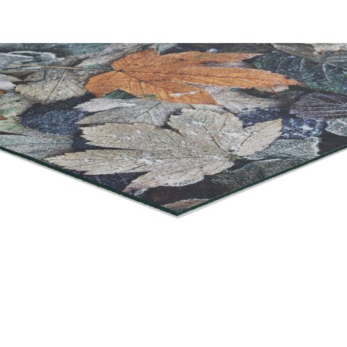 Tapis De Cuisine Feuilles Ricci Foliage Bleu/vert/gris 52x100 Cm