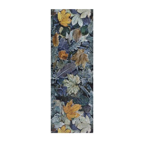Tapis De Cuisine Feuilles Ricci Foliage Bleu/vert/gris 52x100 Cm