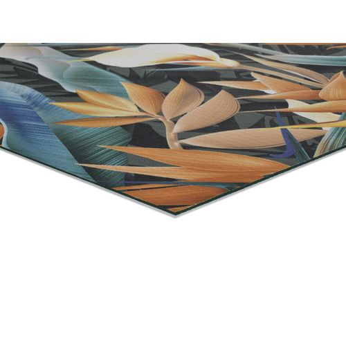 Tapis De Cuisine Feuilles Ricci Foresta Jaune/bleu/vert 52x100 Cm