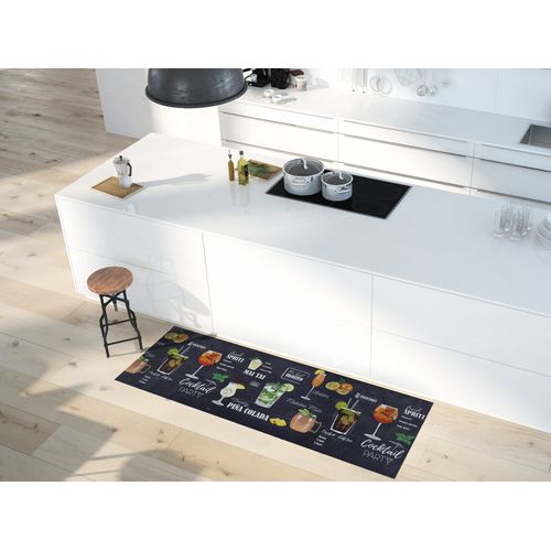 Tapis De Cuisine Cocktail Ricci Pub Noir/multicolore 52x200 Cm