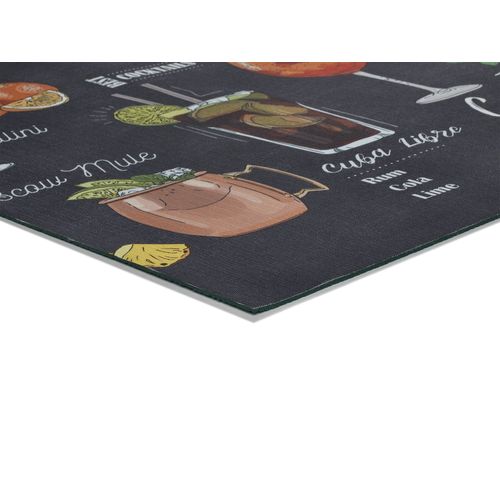 Tapis De Cuisine Cocktail Ricci Pub Noir/multicolore 52x200 Cm