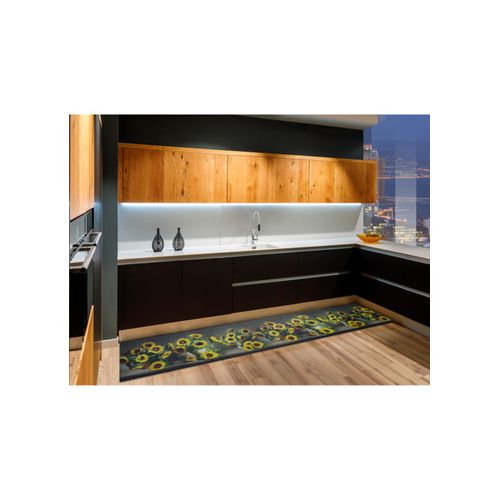 Tapis De Cuisine Fleurs Ricci Sunflowers Jaune/vert/gris 52x100 Cm