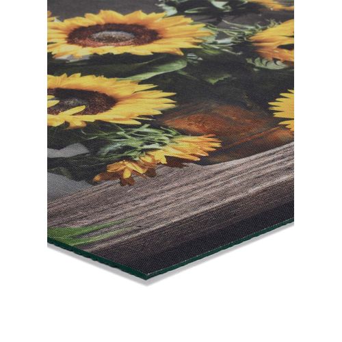 Tapis De Cuisine Fleurs Ricci Sunflowers Jaune/vert/gris 52x100 Cm