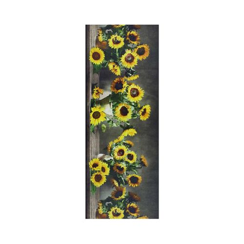 Tapis De Cuisine Fleurs Ricci Sunflowers Jaune/vert/gris 52x200 Cm