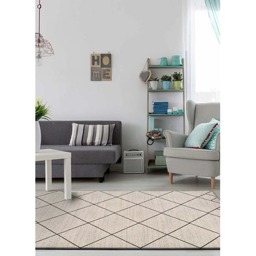 Tapis Ethnique Malika Bereber Blanc 60x120 Cm