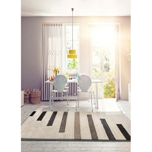 Tapis Shaggy Géométrique Scenic 354 Beige/gris 135x190 Cm