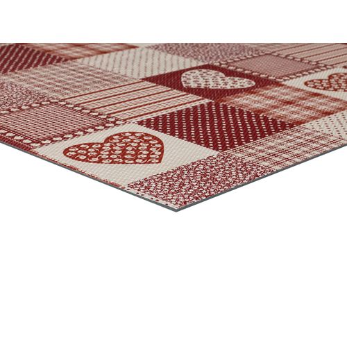 Tapis De Cuisine Patchwork Sally Cuori Rouge 48x200 Cm