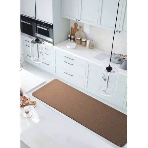 Tapis Lavable Uni Leila Liso Beige 67x200 Cm