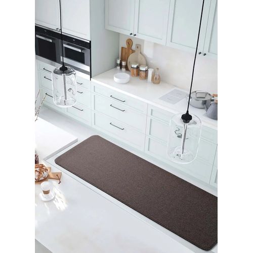 Tapis Lavable Uni Leila Liso Gris 67x250 Cm