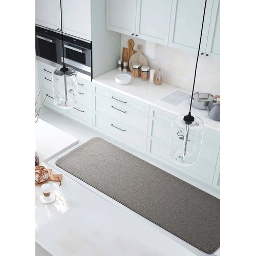 Tapis Lavable Uni Leila Liso Argent 67x200 Cm