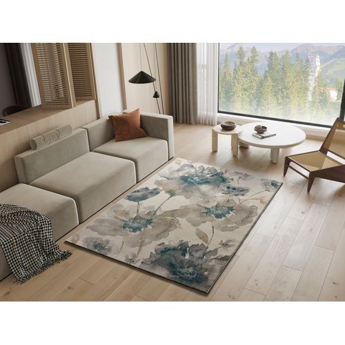 Tapis Floral Sara 12339 Beige/bleu/gris 80x150 Cm