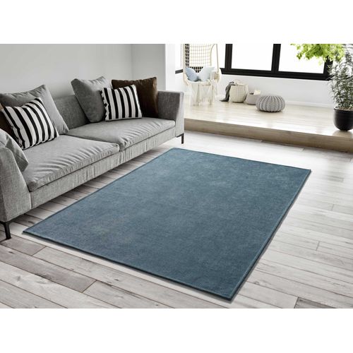 Tapis Lavable Uni Harris Liso Bleu 60x120 Cm