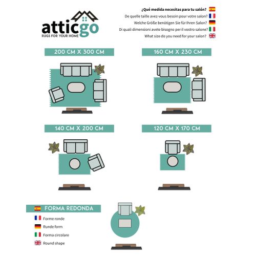 Tapis à Poils Longs Atlas Liso Bleu 120x180 Cm