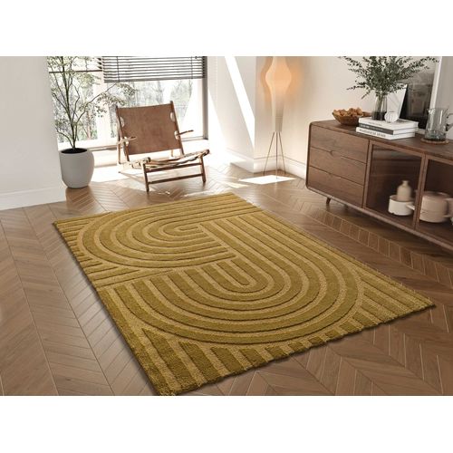 Tapis Scandinave à Relief Snowy 59773 Moutarde 120x170 Cm