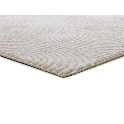Tapis Lavable Géométrique à Relief Estilo 23040 Blanc 120x170 Cm
