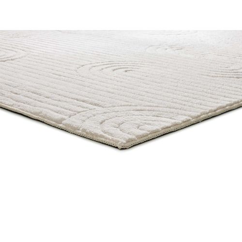 Tapis Lavable Géométrique à Relief Estilo 23062 Blanc 200x290 Cm