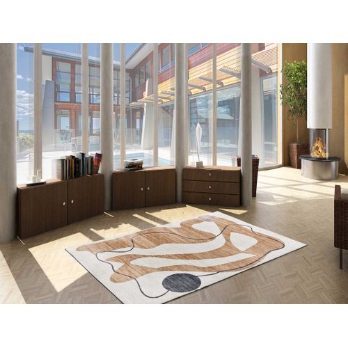 Tapis Abstrait Class 22053 Orange/crème 80x150 Cm