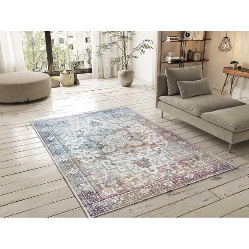 Tapis Vintage Class 23004 Blanc/bleu/rouille 200x290 Cm