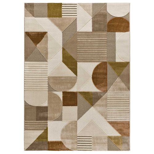 Tapis Moderne à Relief Melfi 4501 Beige/cuivre 160x230 Cm