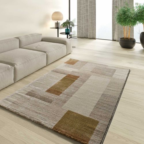 Tapis Moderne à Relief Melfi 4510 Beige/cuivre 160x230 Cm