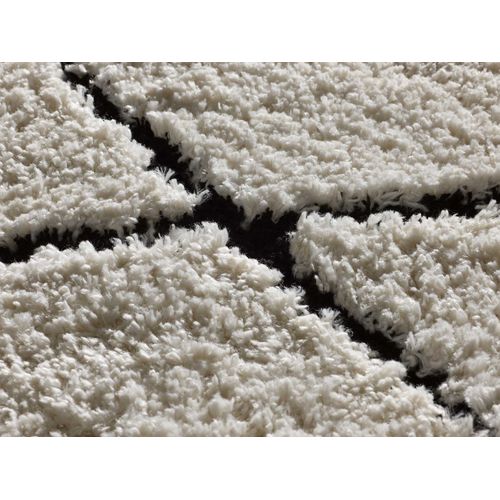 Tapis Shaggy Scandinave Atesa 80260 Crème/noir 120x170 Cm
