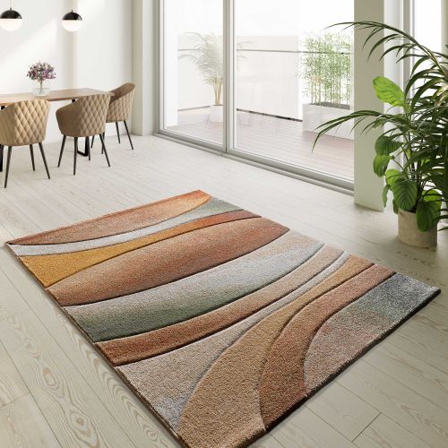 Tapis Géométrique Sora 40324 Beige/rouille/vert 140x200 Cm