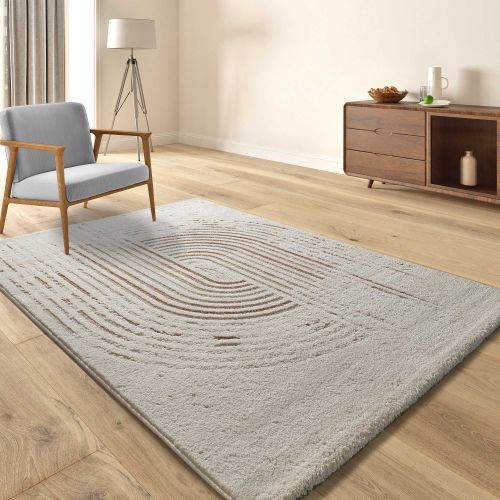 Tapis Scandinave à Relief Candela 2299 Crème/rouille 120x170 Cm