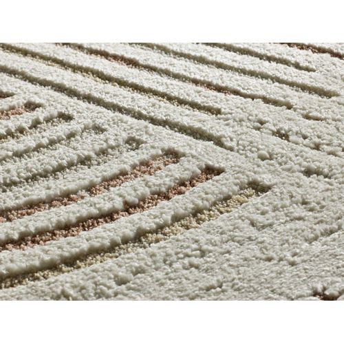 Tapis Scandinave à Relief Candela 2299 Crème/rouille 120x170 Cm