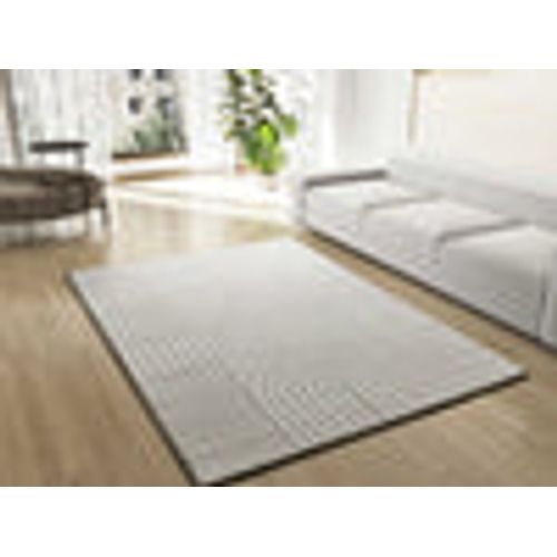 Tapis Géométrique à Relief Zen 12709 Blanc/crème 160x230 Cm