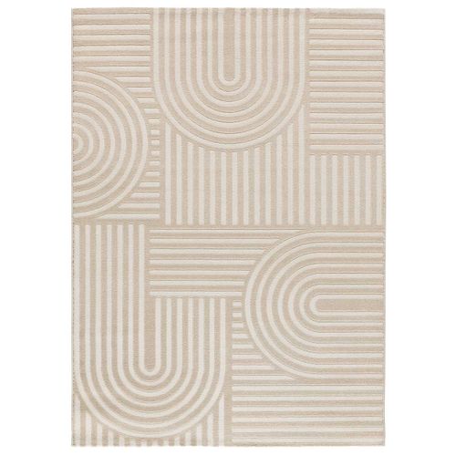 Tapis Géométrique à Relief Zen 12709 Blanc/crème 160x230 Cm