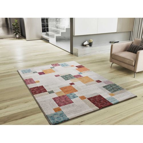 Tapis Géométrique Eider 16791 Blanc/multicolore 160x230 Cm