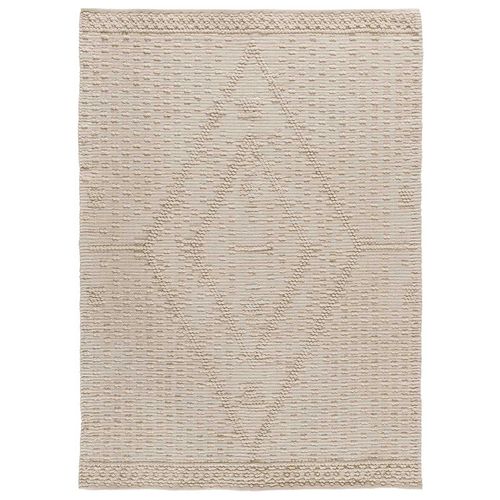Tapis Lavable Ethnique à Relief Pamuk 1110 Crème 60x90 Cm