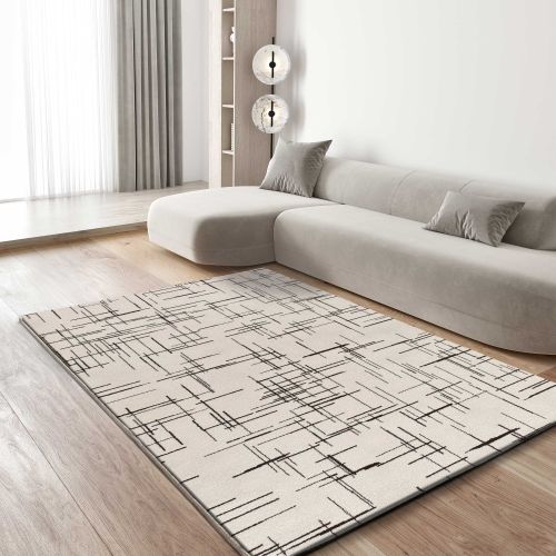 Tapis Géométrique Retro 12890 Blanc/noir 160x230 Cm