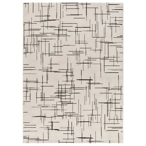 Tapis Géométrique Retro 12890 Blanc/noir 160x230 Cm
